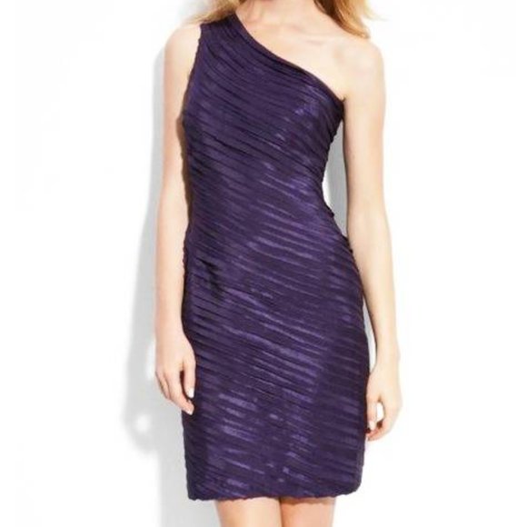 Calvin Klein Dresses & Skirts - Calvin Klein One Shoulder Tiered Satin Dress 10